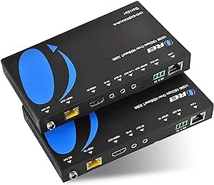 OREI 4K HDMI Extender Balun- HDBaseT UltraHD 4K 60Hz 4:4:4 over Single CAT5e/6/7 Cable with HDR, KVM, CEC, ARC , IR Support, RS-232 - upto 330 Ft