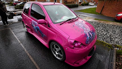 I gave AdamC a 22 year old modified car for Christmas