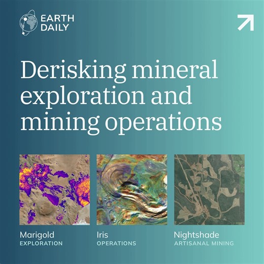 Derisking mineral exploration and mining operations is no longer just about reducing cost. It’s about improving where and how decisions are made.From early-stage targeting to operational monitoring, the shift is toward more consistent, data-driven visibility across the lifecycle.EarthDaily’s mining solutions are built around that. A closer look at how this plays out across the mining lifecycle 👇