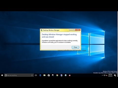 Fix Error Desktop Windows manager has stopped Working in windows 10 /11