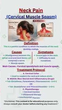 "Neck Pain Explained: Cervical Muscle Spasm" #NeckPain#CervicalSpasm#PainRelief
