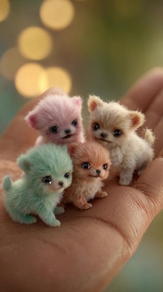 Five Adorable Micro-Sized Pastel Puppies