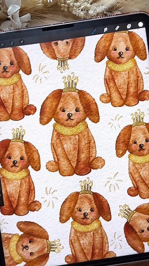 Brush with Bree | Procreate Brushes & Digital Art on Instagram: "learn how to draw these cute and easy dogs for new years on your iPad using procreate and our digital watercolour brushes in this mini tutorial 🎉🐶✨ 🖌️ The brushes used: - realistic watercolour set - realistic glitter set - canvas set From my website linked in my bio 🩷 . . . #ipadartoftheday #ipadartwithprocreate #ipadart #ipaddrawing #etsysellersofinstagram #procreate #procreateart #procreatedrawing #procreateillustration #stic