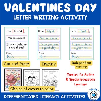 Valentine’s Day Writing Activity | Differentiated Writing for Special Education