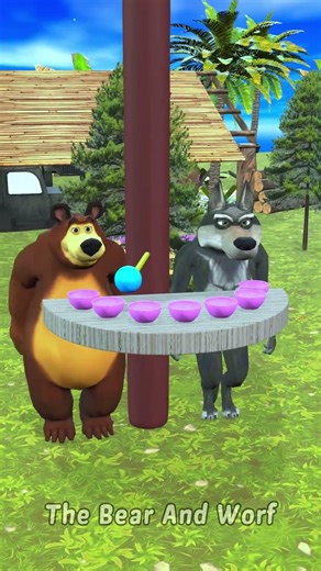 The Bear And Wolf inflates the ball again Funny moments with the ball #scaryteacher3d