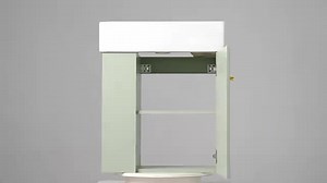 FAMYYT 21.6 in. Sink Single Floating Black Bath Vanity with White Ceramic Top and Right Side Storage Unassembled XJ-BVA16BR-L