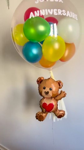 Floating Bear Balloon, Personalized Helium Balloon, Multi-color Balloon, Surprise Personalized Gift, Birthday Balloon - Etsy UK