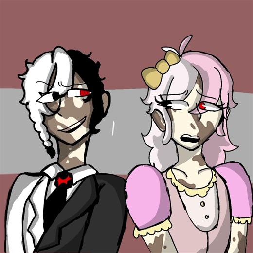 HUMAN MONOKUMA AND MONOMI #animation #danganronpa #monokuma #fyp