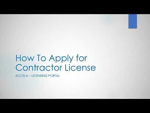 Apply for Contractor license