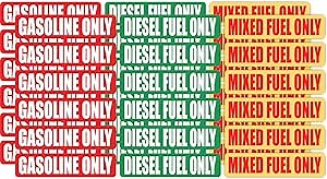 Diesel | Mixed Fuel | Gasoline ONLY Automotive Fuel Decals | Stickers | Truck Labels | Green Vinyl Markers