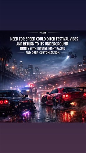 What if Need for Speed finally goes back to what made it legendary? 🌙🔥 New rumors suggest the franchise could ditch the festival-style vibe and return to its underground roots with intense night racing and deep customization! Fans have been asking for this for years 👀 A darker atmosphere, illegal street racing feel, and full control over car builds could bring back that classic NFS magic we saw in the Underground era 🚗💨 If this direction becomes real, it might be the comeback the series tru
