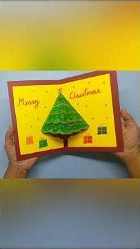 Christmas crafts Day 20 | DIY Christmas Tree Pop-up Card #shorts