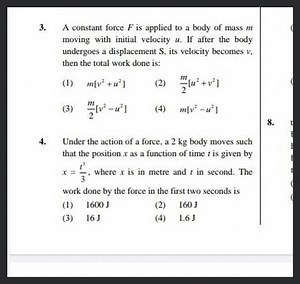 Pre-Medical ENERGY AND MOMENTUM 10. A constant force \mathrm{F}... | Filo