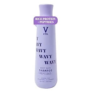 V&Co. Wave Babe Wavy Hair Shampoo, Sulfate Free & Paraben Free Hydrating Hair Care with Rice Protein & Peptides for Frizz Control & Wave Definition – 12 fl oz