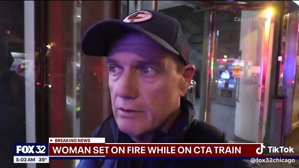 A woman was critically injured after a man poured liquid on her and set her on fire during an argument last night on a CTA train near the Clark/Lake station, police said.