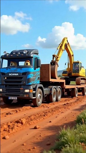 truk oleng, truck dance, lorry videos, excavator, jcb tractor, construction vehicles, backhoe 8
