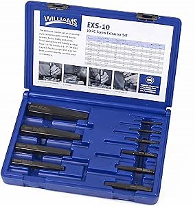 Williams EXS-10 Screw Extractor Set, 10-Piece, Black