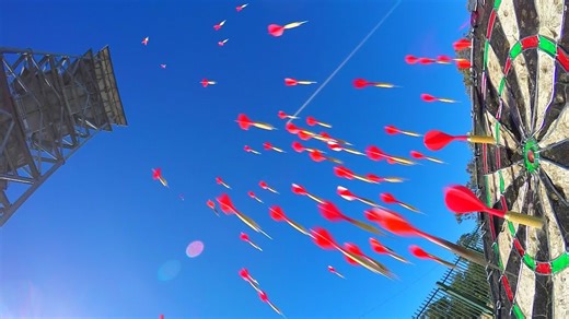 He dropped a dart from 150 ft - and set the bullseye world record