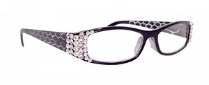 Lyon, (bling) Reading Glasses With (clear, Hematite) Genuine European Crystals(hounds Tooth Check) Rectangular (black) NY Fifth Avenue - Etsy