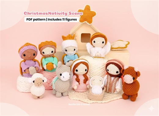 Crochet Christmas Nativity Pattern PDF | Complete Amigurumi Nativity Scene | Holy Family, Three Wise Men, Angel, Star, and Animals - Etsy