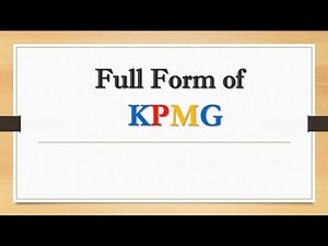 Full Form of KPMG || Did You Know?