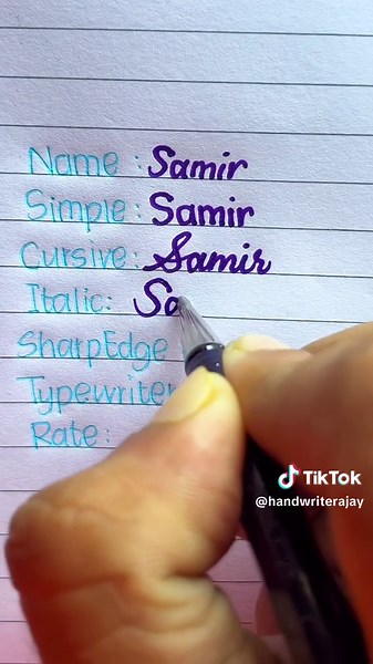 Samir's Beautiful Cursive Handwriting Showcase