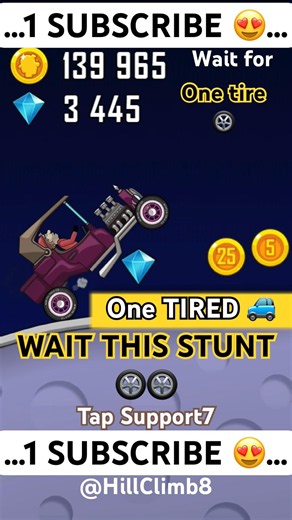 😱 Hot Rod One Tire Challenge on Moon 🌖 | Horror Gaming Shortd || Hill Climb Racing #shorts