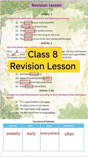 Revision Lesson Class 8 Blossom #class8#blossom #english #shorts