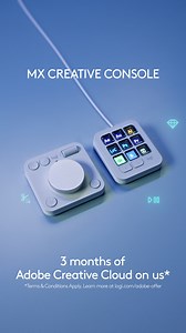 Get 3 months of Adobe Creative Cloud on us (a value of $179)* when you purchase a Creative Console. Use tactile controls to precisely adjust color and light, crop, quickly add presets, cull images, and easily navigate your library (1). *Value calculated based on Adobe Creative Cloud All Apps monthly value of $59.99 valid on Adobe.com on Sept 12, 2024. Terms & Conditions apply. | Logitech