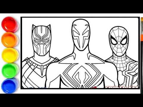 Spider Man Coloring Pages & Black Panther Coloring & Spider-man | How to draw Spiderman