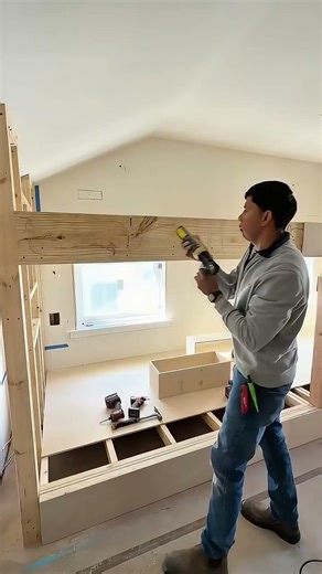 Custom Bunk Bed Build You Can Actually Make #DIY #carpentry #shorts