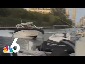WATCH: Boat flips over, tossing passengers into water in North Miami Beach