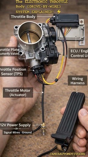 How throttle body drive- by -wire system work explained#throttlebody #autoelectronic