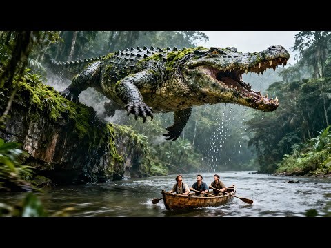 Mega-gator leaps off cliff, dive-bombs boat—humans devoured on impact