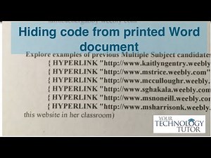 How to remove codes from printed Word documents