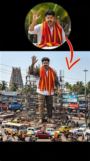 Thalapathy Vijay Unfinished Under Construction Statue Image | Nano Banana Tutorial
