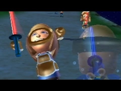 beef boss destroys miis then gets destroyed on swordplay in reverse on wii sports resort