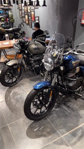 Arsh Auto Reviews on Instagram: "New 2026 Meteor 350 Stellar Model Bluse and Grey Color price features reel video #meteor350 #royalenfield"