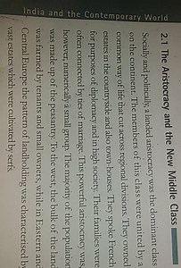 2.1 The Aristocracy and the New Middle ClassSocially and poli... | Filo