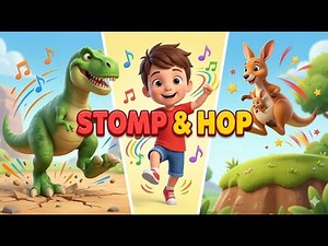 Stomp Like a Dino! 🦖🦕 Wiggle & Hop Dance Party 15 Min 🎶
