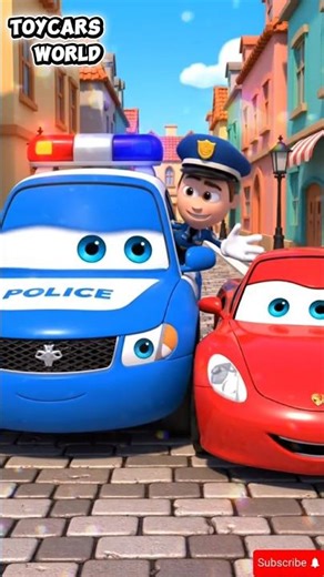 Police Car vs Red Sports Car! 🚓💨 Toy Chase for Kids | Fun Miniature Cars ✅