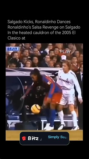 History Hidden & Facts on Instagram: "In the heated cauldron of the 2005 El Clásico at the Santiago Bernabéu, the clash between Real Madrid and Barcelona became iconic largely because of Ronaldinho’s response to Michel Salgado’s aggressive defending. Salgado, known for his tough and sometimes reckless tackles, repeatedly kicked and fouled Ronaldinho in an attempt to intimidate and stop him. Rather than reacting with anger, Ronaldinho delivered his “salsa revenge” through pure footballing brillia