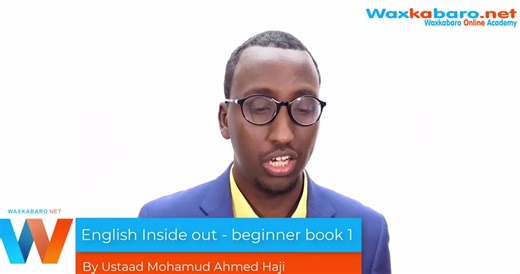 𝐄𝐧𝐠𝐥𝐢𝐬𝐡 𝐋𝐞𝐬𝐬𝐨𝐧: 𝐒𝐢𝐦𝐩𝐥𝐞 𝐏𝐫𝐞𝐬𝐞𝐧𝐭 𝐓𝐞𝐧𝐬𝐞 🚀 Bilow Safarkaaga Barashada Luuqada English-ka! Ma rabtaa inaan kaa caawino barashada iyo ku hadalka luuqada English-ka? Nagala soo qayb gal Special English Program. Waxaan kuu diyaarin doonaa jadwal waxbarasho oo aad ku qanci doonto, Insha Allah. 🌟 Maxaad ka helaysaa koorsadan? ✅ 𝐌𝐚𝐧𝐡𝐚𝐣 𝐂𝐚𝐚𝐥𝐚𝐦𝐢 𝐚𝐡 (𝐂𝐄𝐅𝐑 𝐒𝐭𝐚𝐧𝐝𝐚𝐫𝐝): Waxaan dhisaynaa 5-ta tiir ee luuqada (Reading, Writing, Listening, Speaking, iyo Gra