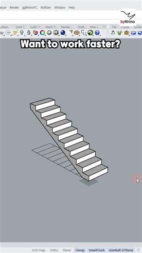 한 번의 클릭으로 계단 완성? StepExtrude - Create Stairs in Seconds! StepExtrude #byrhinogadget #rhino3d