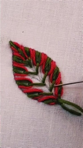 Leaf Embroidery tutorial #embroidery #shorts