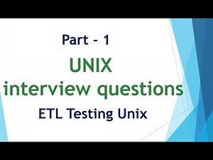 UNIX & Linux interview questions for ETL Testing Part 1