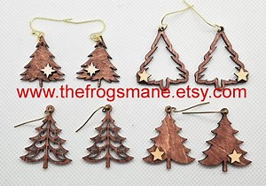 Digital Files Seasonal Christmas Tree Four Earrings Bundle Jewelry Laser Cutting Machine SVG Xcs PDF Formats Instant Download Layered - Etsy