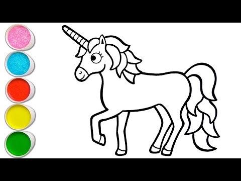 🌈How to Color a Cute Unicorn 🦄Easy Unicorn Drawing for Kids | Learn Colors #unicorn #kids #kidsvideo