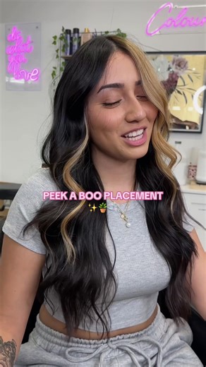 im so obsessed w this placement 🌙 #hairinspo #hairtok #haircolor #blondepeekaboo #blonde #colorblock #lahair #colourmelilyrose