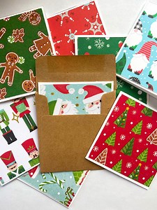 Mini Christmas Cards With Envelopes, Mini Kraft Envelopes, Mini Blank Christmas Notecards With Envelopes - Etsy